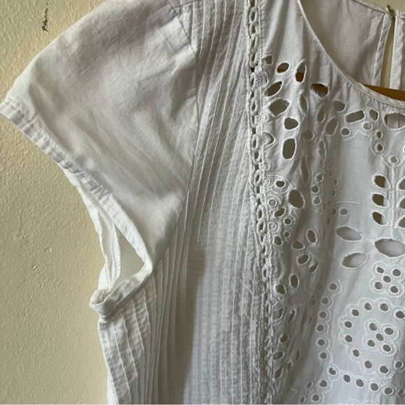 Zara Trafaluc White Eyelet Blogger Favourite Prairie Western Cowgirl Top Women M - Picture 4 of 12